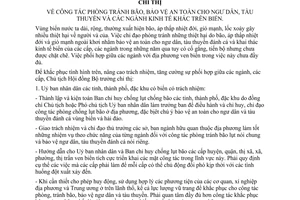 Chỉ thị 322-CT công tác phòng tránh bão, bảo vệ an toàn ngư dân, tàu thuyền ngành kinh tế khác trên biển