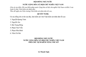 Nghị quyết 550-NQ/HĐNN7 cử kiểm sát viên Viện kiểm sát nhân dân tối cao