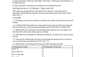 Tiêu chuẩn Việt Nam TCVN 3948:1984 về cam quả tươi xuất khẩu - phương pháp thử do Chủ nhiệm Ủy ban Khoa học và Kỹ thuật Nhà nước ban hành