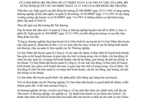 Nghị quyết 127-HĐBT bổ sung Nghị quyết 188-HĐBT ngày 23/11/1982 của Hội đồng Bộ trưởng