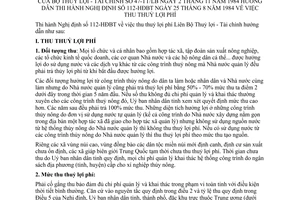 Thông tư liên tịch 47-TT/LB thu thuỷ lợi phí hướng dẫn nghị định 112-HĐBT