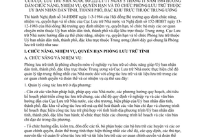 Thông tư 222-LT/TT chức năng nhiệm vụ quyền hạn tổ chức Phòng lưu trữ Úy ban nhân dân tỉnh, thành phố, đặc khu trung ương