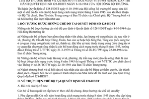 Thông tư 37-TBXH hướng dẫn Quyết định 128-HĐBT Hội đồng Bộ trưởng chế độ cán bộ hoạt động cách mạng trước tháng 8 năm 1945