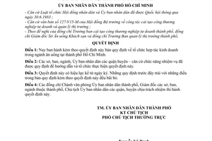 Quyết định 288/QĐ-UB quy định tạm thời tổ chức hợp tác kinh doanh trong ngành ăn uống