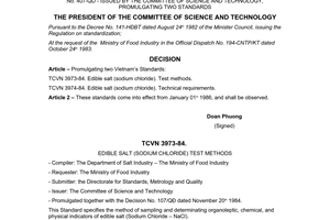 Decision No. 407-QD science and technology, promulgating two standards