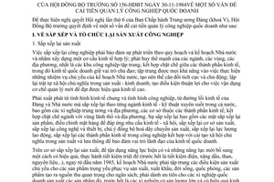 Nghị quyết 156-HĐBT vấn đề cải tiến quản lý công nghiệp quốc doanh