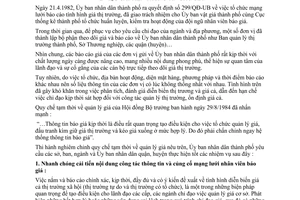 Chỉ thị 51/CT-UB cải tiến thông tin báo giá