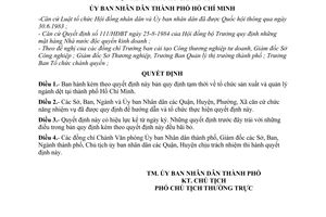 Quyết định 304/QĐ-UB  quy định tạm thời tổ chức sản xuất  quản lý ngành dệt