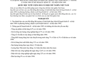 Nghị quyết kế hoạch kinh tế - xã hội năm 1985