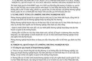 Thông tư 13-NT hướng dẫn chức năng nhiệm vụ, quyền hạn tổ chức bộ máy phòng thương nghiệp huyện