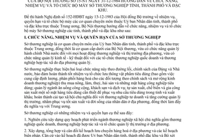 Thông tư 15-NT chức năng nhiệm vụ tổ chức bộ máy Sở thương nghiệp tỉnh thành phố đặc khu