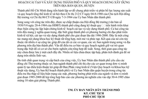 Chỉ thị 02/CT-UB cung cấp số liệu công tác lập sơ đồ chung phát triển  phân bố lực lượng sản xuất, lập luận chứng kinh tế-kỹ thuật