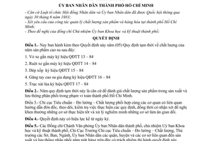 Quyết định 19/QĐ-UB 5 bản Quy định tạm thời  chất lượng 5 sản phẩm cao su