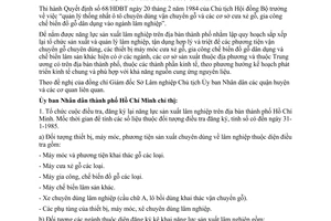 Chỉ thị 12/CT-UB điều tra, đăng ký năng lực sản xuất ngành lâm nghiệp trên địa bàn thành phố Hồ Chí Minh