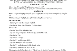 Quyết định 41-HĐBT thành lập Uỷ ban quốc gia thập kỷ phụ nữ  Việt Nam