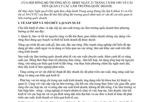 Nghị quyết 52-HĐBT cải tiến quản lý các lâm trường quốc doanh