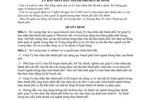 Quyết định 26/QĐ-UB  tổ chức và hoạt động Sở Lương thực Hồ Chí Minh