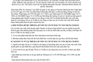 Thông tư 12-TC/ĐTXD trích lập, quản lý sử dụng vốn tự có đầu tư xây dựng cơ bản tổ chức sản xuất kinh doanh thành phần kinh tế quốc doanh