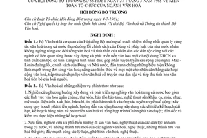 Nghị định 88-HĐBT kiện toàn tổ chức của ngành văn hoá