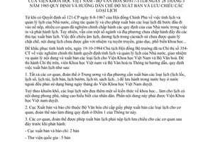 Thông tư liên bộ 617-TTLB hướng dẫn xuất bản lưu chiểu lịch