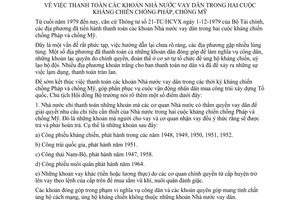 Chỉ thị108/CT thanh toán khoản Nhà nước vay dân hai cuộc kháng chiến chống Pháp Mỹ