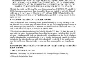 Thông tư 44-TBXH/VHC/LB hướng dẫn chủ trương Hội đồng Nhà nước tặng thưởng huân chương độc lập gia đình liệt sĩ