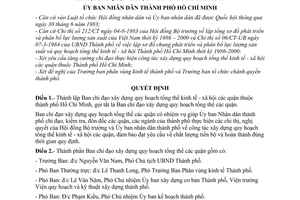 Quyết định 77/QĐ-UB thành lập Ban chỉ đạo xây dựng quy hoạch tổng thể kinh tế - xã hội