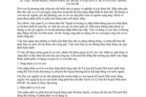 Chỉ thị 149-CT nhập khẩu, phân phối, sử dụng  quản lý xe ôtô con