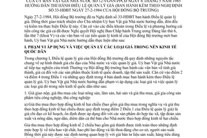 Thông tư 12/VGNN-PPCĐ hướng dẫn Điều lệ quản lý giá hướng dẫn Nghị định 33-HĐBT