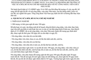 Thông tư 4-TT/TCĐ chế độ nghỉ đẻ nữ công nhân viên chức Nhà nước hướng dẫn Quyết định 121-HĐBT