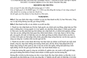 Nghị định 158-HĐBT quy định tổ chức và hoạt động của các Ban tranh tra Bộ