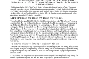 Thông tư liên bộ 16-TT/LB đẩy mạnh trồng cây quản lý cây hai bên đường giao thông