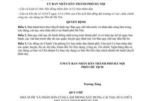 Quyết định 1906/QĐ-UB quy chế nhà nước và nhân dân cùng làm trong xây dựng