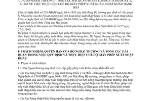 Thông tư liên tịch 62-TTLB/NgT-TCHQ chế độ giấy phép xuất khẩu, nhập khẩu hàng hoá