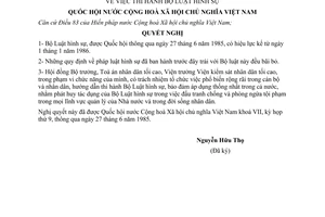 Nghị quyết thi hành Bộ luật Hình sự