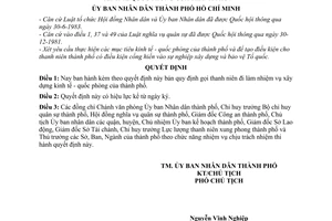 Quyết định 156/QĐ-UB gọi thanh niên đi làm nhiệm vụ xây dựng kinh tế quốc phòng