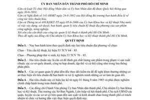 Quyết định 147/QĐ-UB  hai tiêu chuẩn địa phương chao