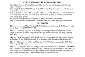 Quyết định 148/QĐ-UB tiêu chuẩn bánh phòng tôm