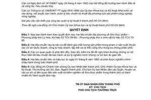 Quyết định 170/QĐ-UB năm 1985 Tiêu chuẩn địa phương Xiro thực phẩm