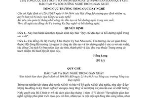 Quyết định 194-DN-BD quy chế đào tạo bồi dưỡng nghề trong sản xuất