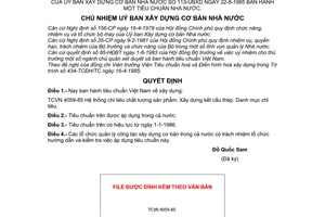 Quyết định 113-UBXD 1 tiêu chuẩn nhà nước TCVN 4059-85 Hệ thống chỉ tiêu chất lượng sản phẩm Xây dựng kết cấu thép Danh mục chỉ tiêu