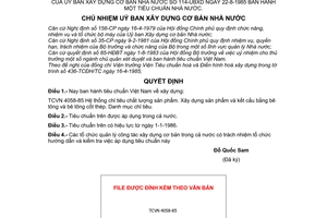 Quyết định 114-UBXD 1 tiêu chuẩn nhà nước TCVN 4058-85