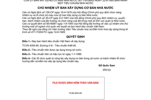 Quyết định 118-UBXD 1 tiêu chuẩn Nhà nước TCVN 4054-85. Đường ô tô Tiêu chuẩn thiết kế