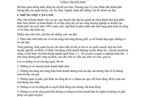 Hướng dẫn 2522/UB thực hiện Chỉ thị 12/CT-UB đẩy mạnh hoàn thành cải tạo quy hoạch sắp xếp lại ngành ăn uống