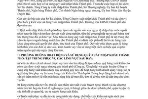 Thông báo 194/TB-UB sử dụng quỹ xuất nhập khẩu thành phố