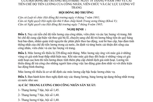 Nghị định 235-HĐBT cải tiến chế độ tiền lương của công nhân, viên chức và các lực lượng vũ trang