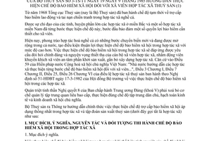 Thông tư 3-TS/TT hướng dẫn chế độ bảo hiểm xã hội xã viên hợp tác xã thuỷ sản