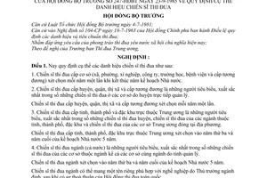 Nghị định 247-HĐBT quy định cụ thể danh hiệu chiến sĩ thi đua