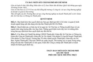 Quyết định 217/QĐ-UB quy định tạm thời về tổ chức quản lý kinh doanh ngành ảnh dân dụng