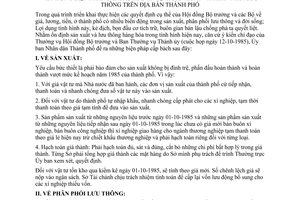 Chỉ thị 50/CT-UB những biện pháp cấp bách ổn định sản xuất phân phối lưu thông